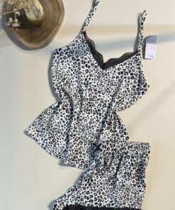 Alternative view of Pyjama short bustier - Primark - " Noir léopard "