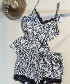 Pyjama short bustier - Primark - " Noir léopard "