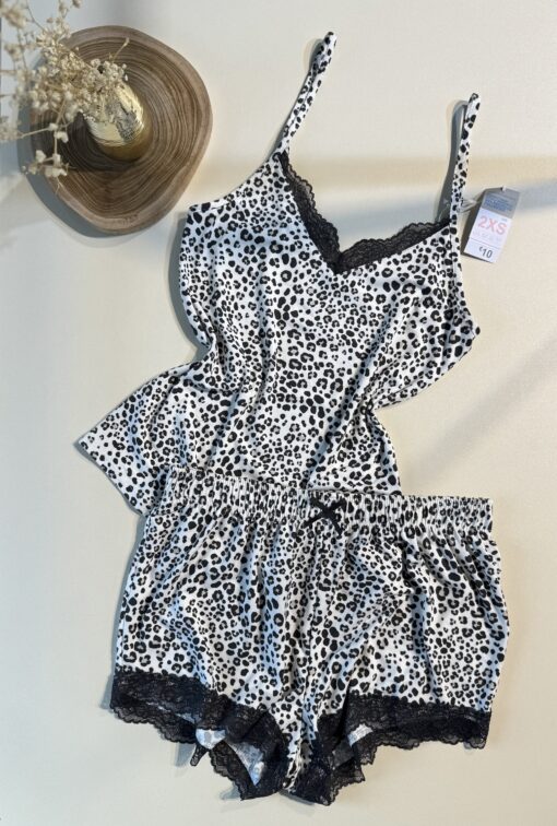 Pyjama short bustier - Primark - " Noir léopard "