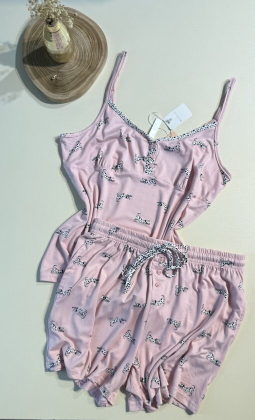 Pyjama short bustier " Rose "
