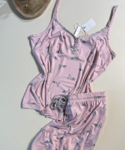 Alternative view of Pyjama short bustier " Rose "