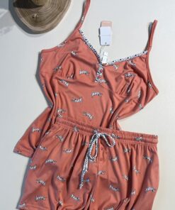 Pyjama short bustier " Saumon "