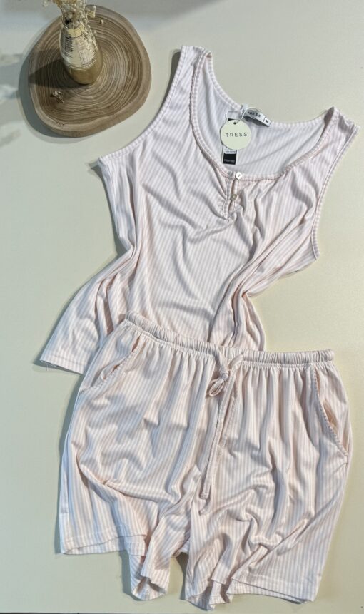 Pyjama short bustier " Rose "
