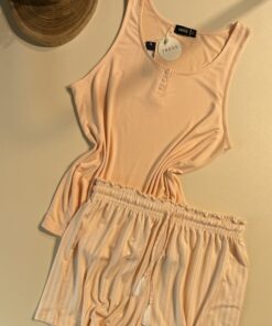 Pyjama short bustier " Saumon "