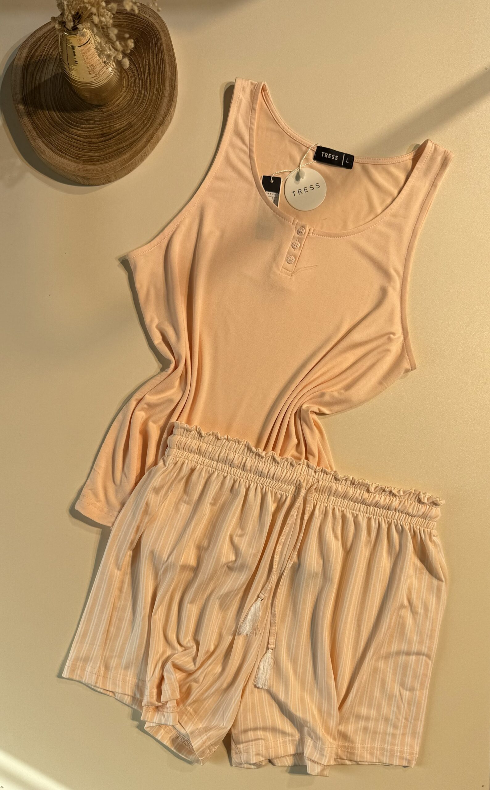 Pyjama short bustier " Saumon "