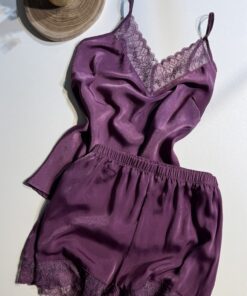 Short bustier H " Aubergine "