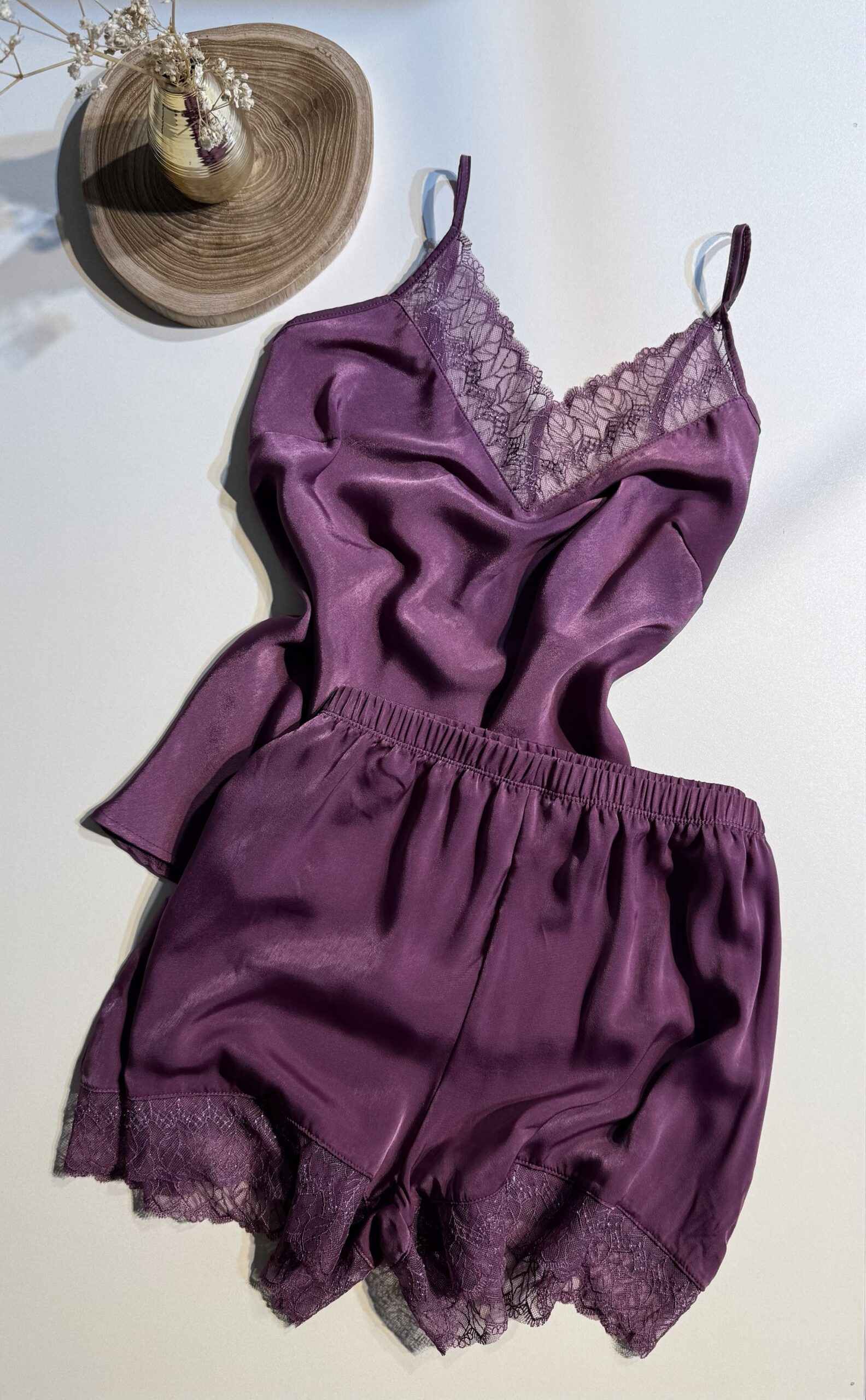 Short bustier H " Aubergine "