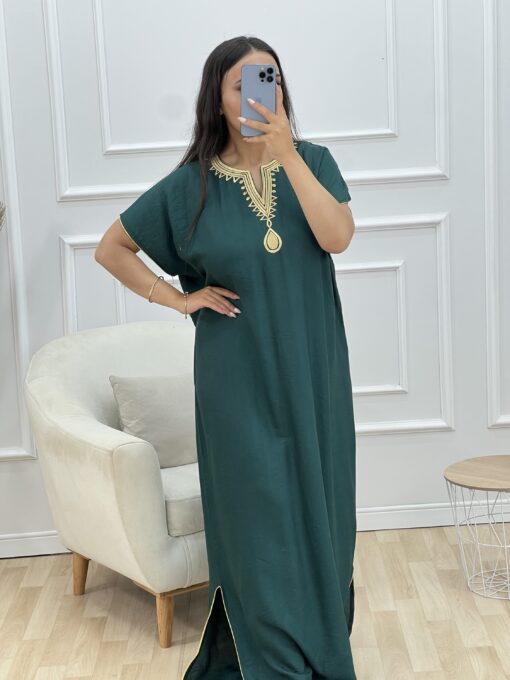 Robe d'hotesse - Mayssa - en lin " Vert "
