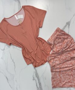 Pyjama pantalon haut demi manche " Orange "