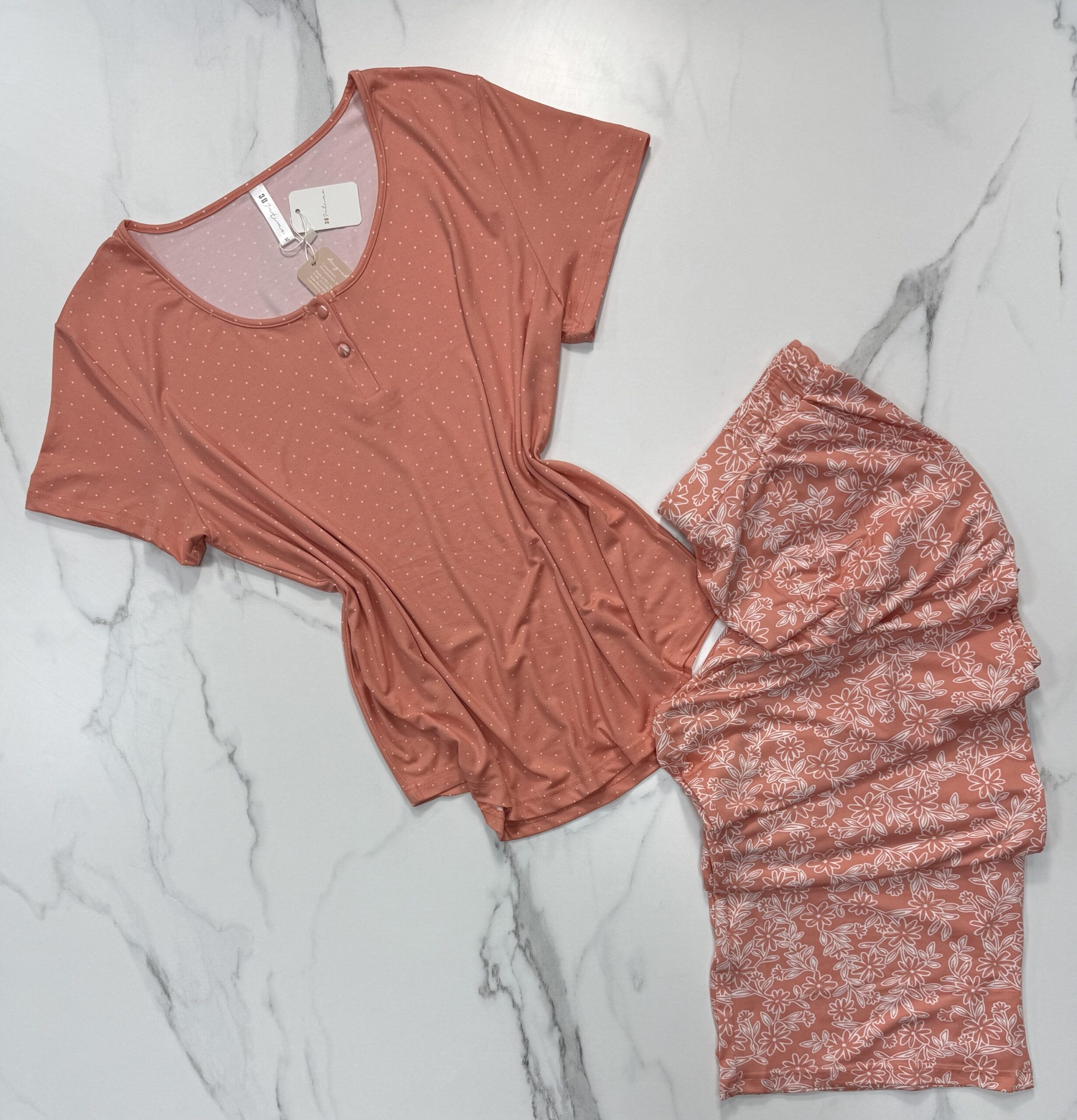 Pyjama pantalon haut demi manche " Orange "