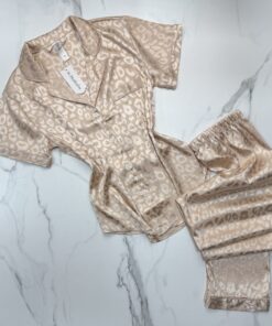 Pyjama boutonné haut demi manche - Beige -