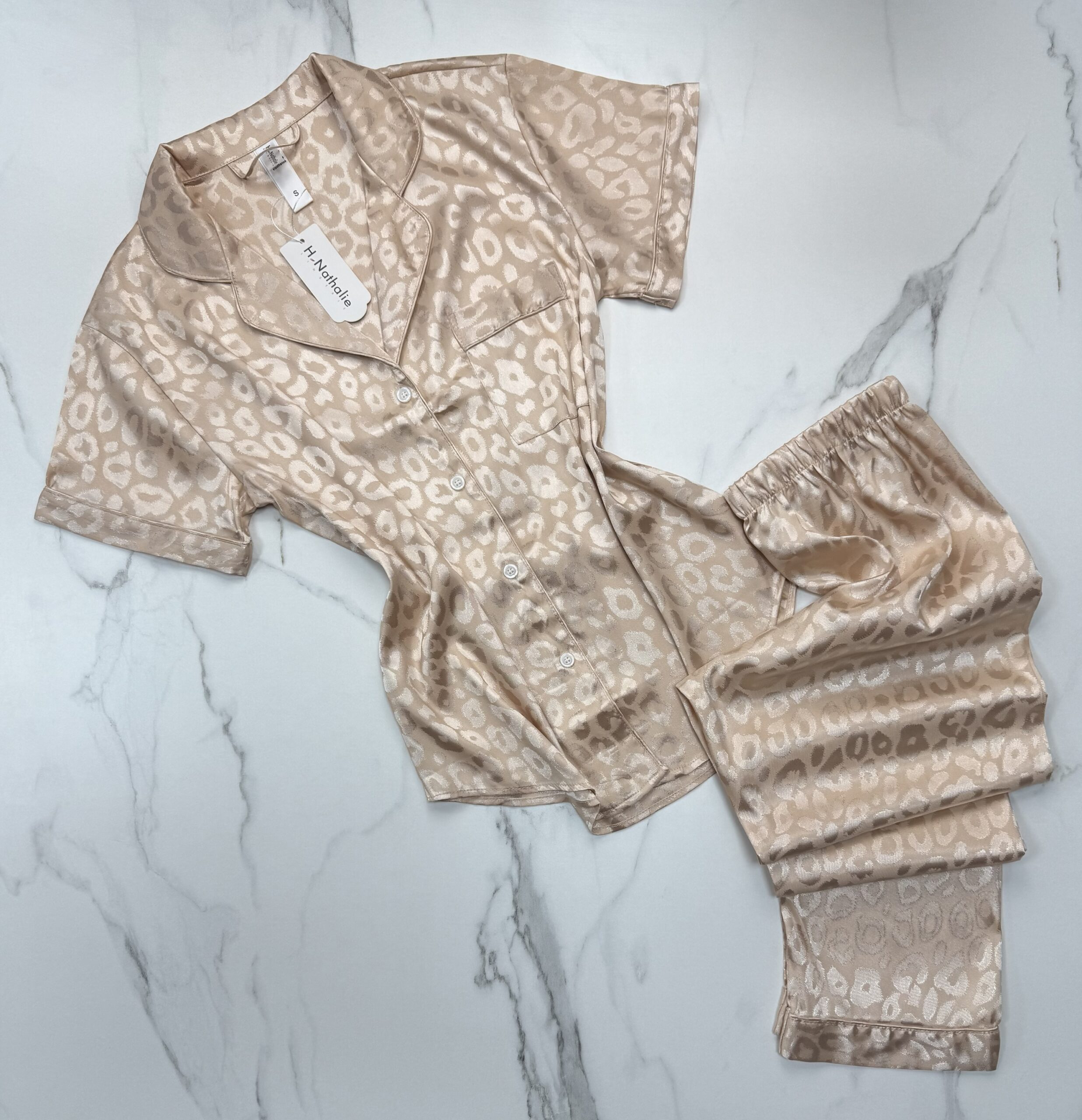 Pyjama boutonné haut demi manche - Beige -