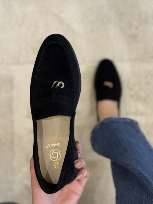 Mocassin en daim  » Noir «