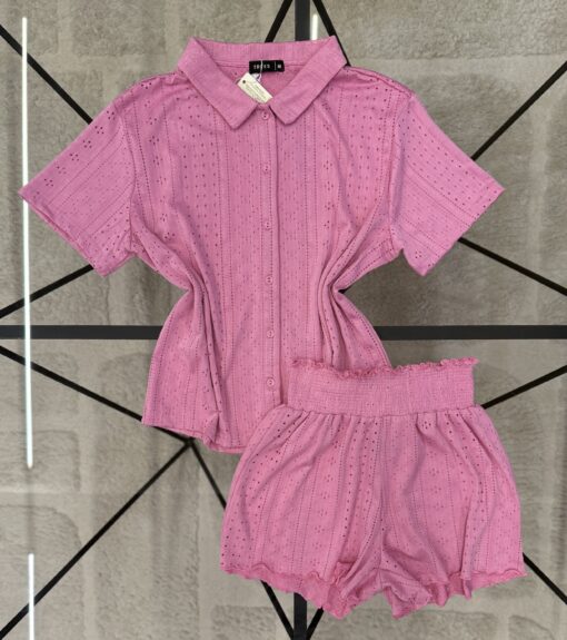 Pyjama short haut demi manche " Rose "