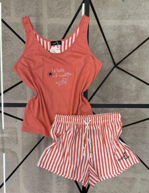 Pyjama short bustier " Orange "