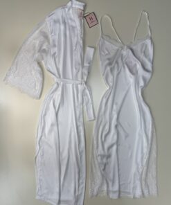 Ensemble nuisette longue peignoir "blanc"