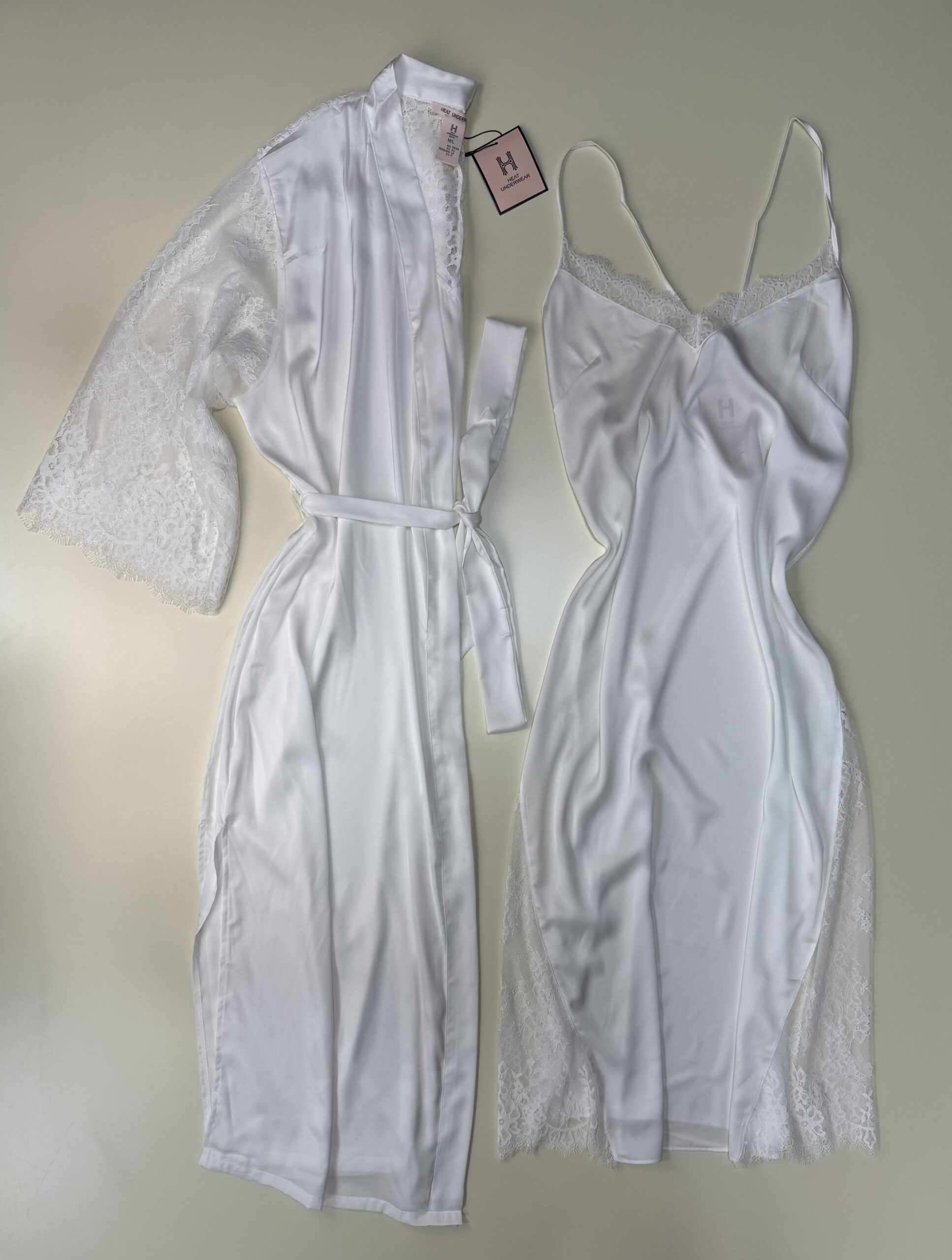 Ensemble nuisette longue peignoir "blanc"