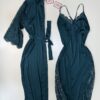 Ensemble nuisette longue peignoir "vert"