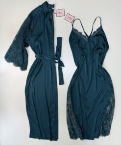 Ensemble nuisette longue peignoir "vert"