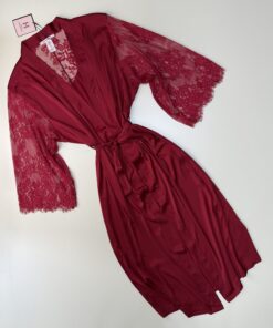 Alternative view of Ensemble nuisette longue  peignoir "bordeaux"