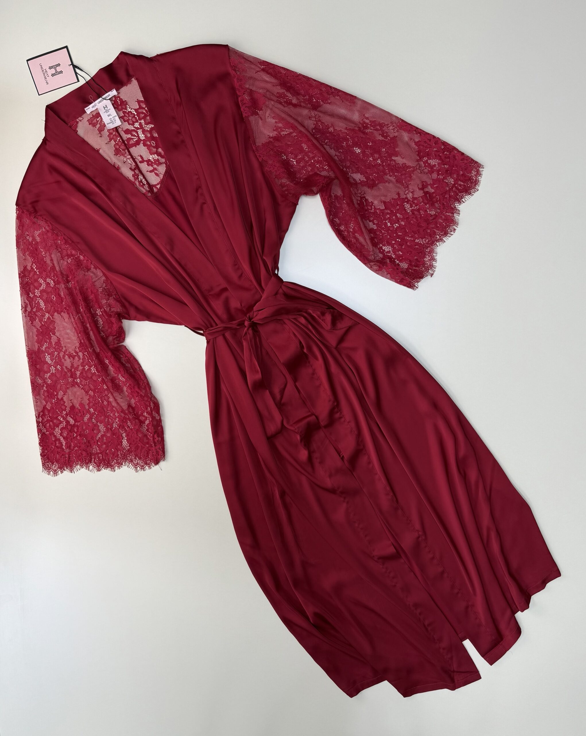 Ensemble nuisette longue  peignoir "bordeaux" – Image 2