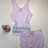 Pyjama short bustier " Rose "