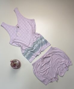 Alternative view of Pyjama short bustier " Rose "