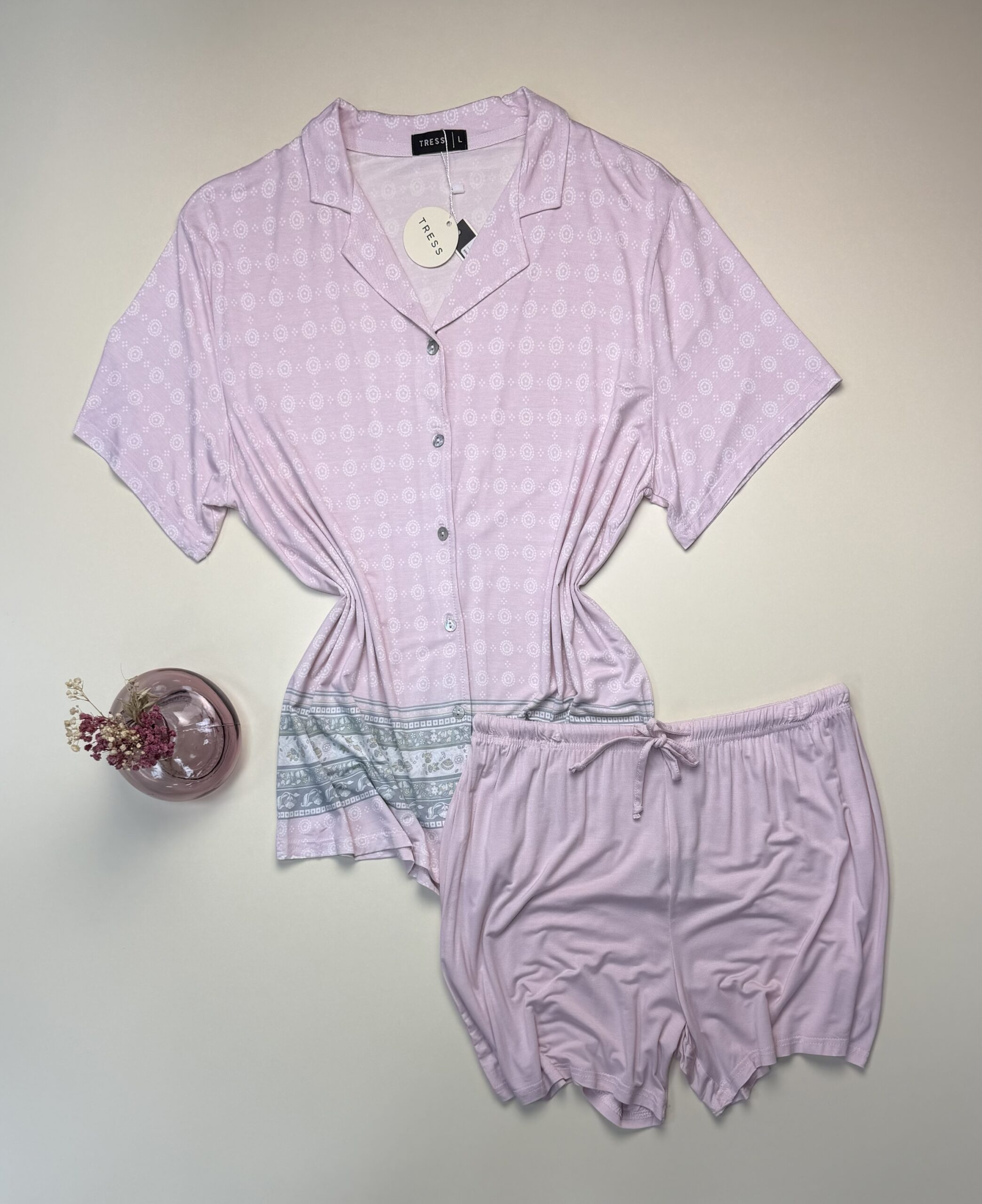 Pyjama short boutonnée " Rose "