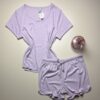 Pyjama short  haut demi manche " Mauve clair "