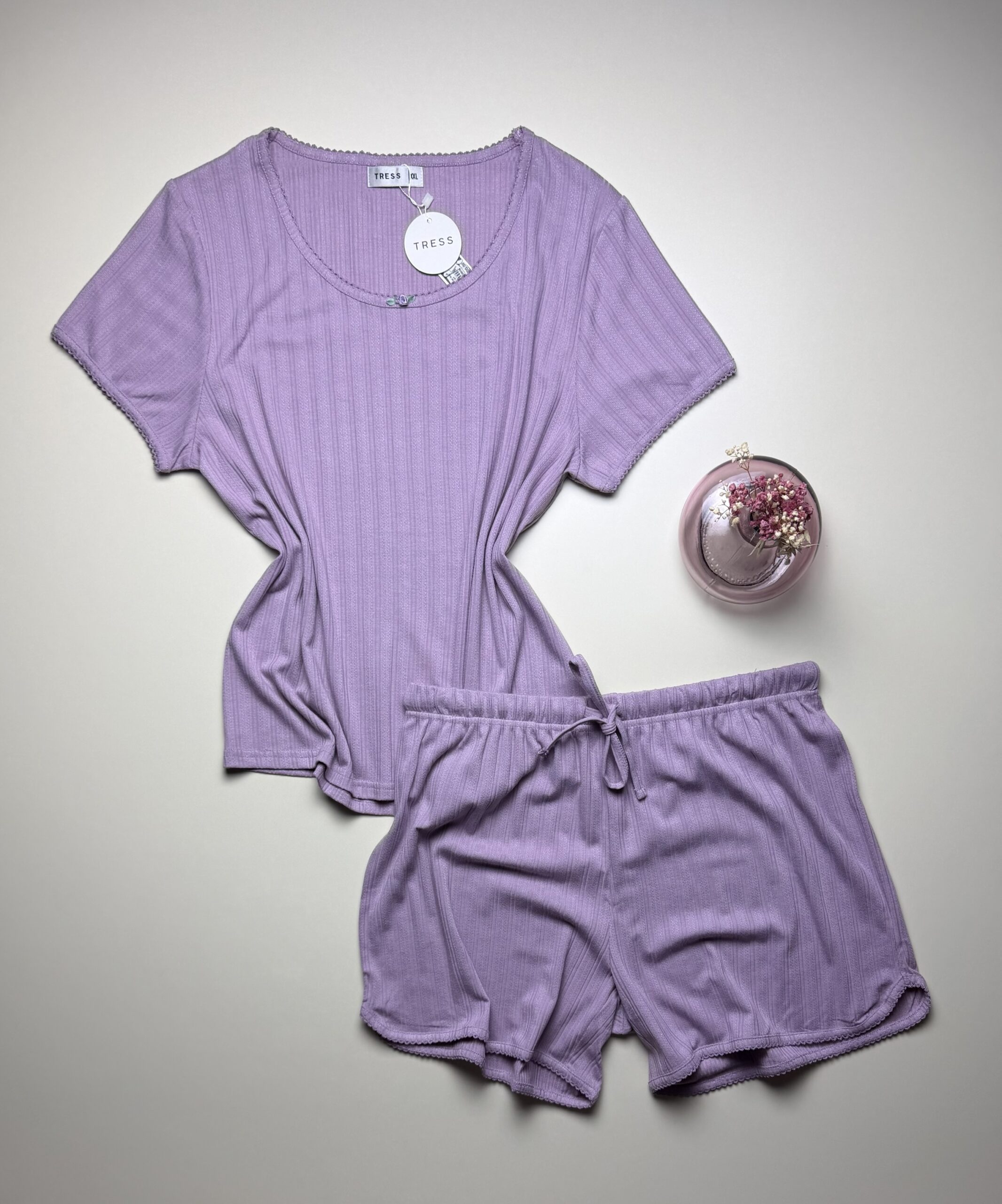Pyjama short haut demi manche " Violet "