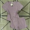 Pyjama short  haut demi manche " Violet  "