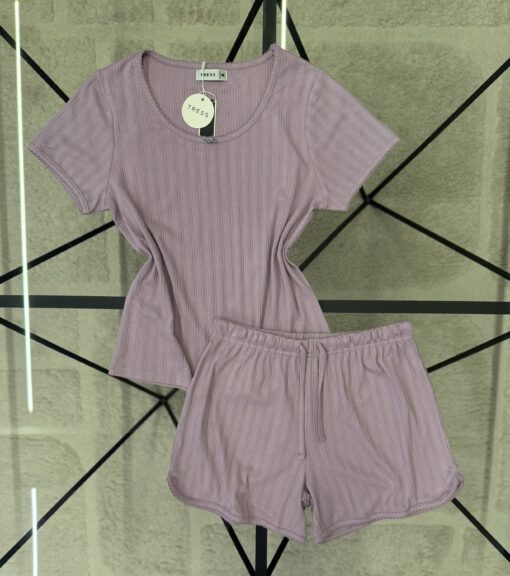 Pyjama short  haut demi manche " Violet  "