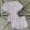 Pyjama short  haut demi manche " Mauve clair "