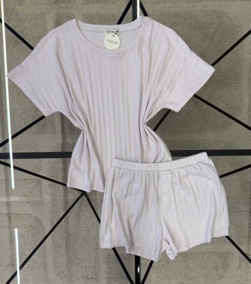 Pyjama short  haut demi manche " Mauve "
