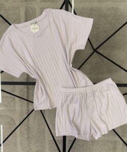 Alternative view of Pyjama short  haut demi manche " Mauve "