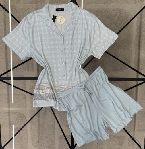 Pyjama short boutonnée " Bleu "