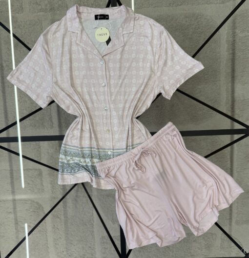 Pyjama short boutonnée " Rose "