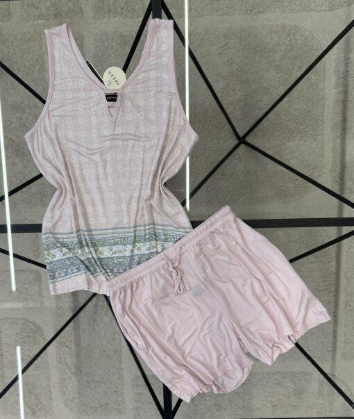 Pyjama short bustier " Rose "