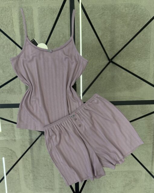 Pyjama short bustier " Violet "