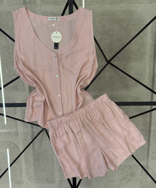 Pyjama short boutonnée " Rose "