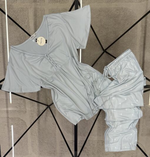 Pyjama pantalon haut demi manche " Vert "