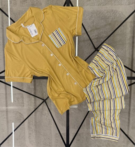 Pyjama pantalon boutonné " Jaune "