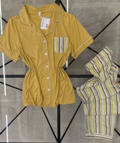 Alternative view of Pyjama pantalon boutonné " Jaune "