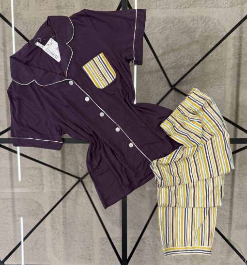 Pyjama pantalon boutonné " Mauve "
