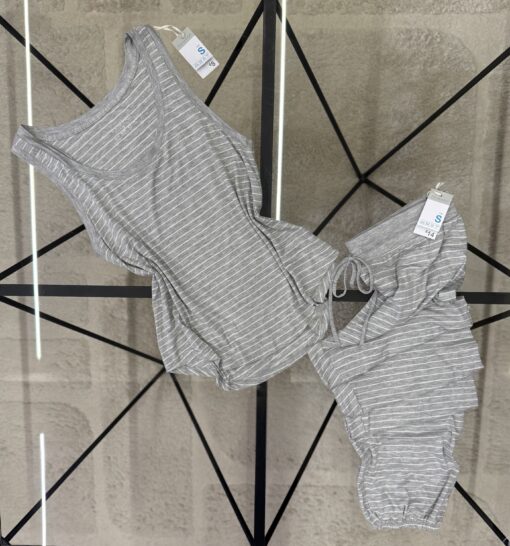 Pyjama bustier pantalon primark " Gris à rayures "