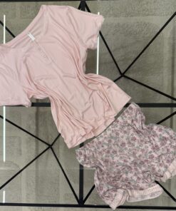 Pyjama short haut demi manche - Tress - rose