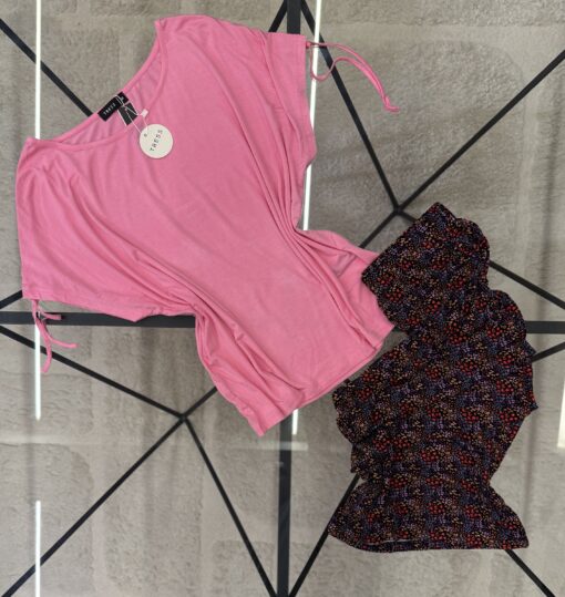 Pyjama haut Demi Manche Pantacourt " Rose "