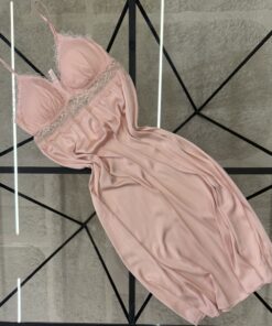 Alternative view of Ensemble nuisette peignoir long  " rose "