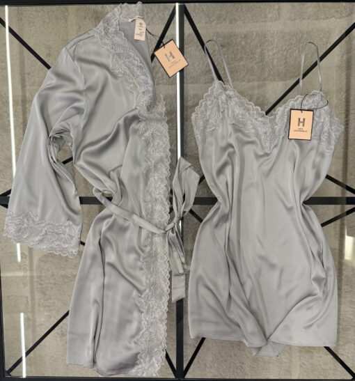 Ensemble nuisette peignoir "gris"