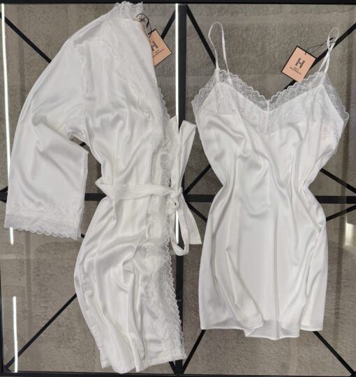 Ensemble nuisette peignoir "blanc"